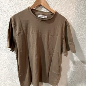 Calvin Klein logo t shirt in tan